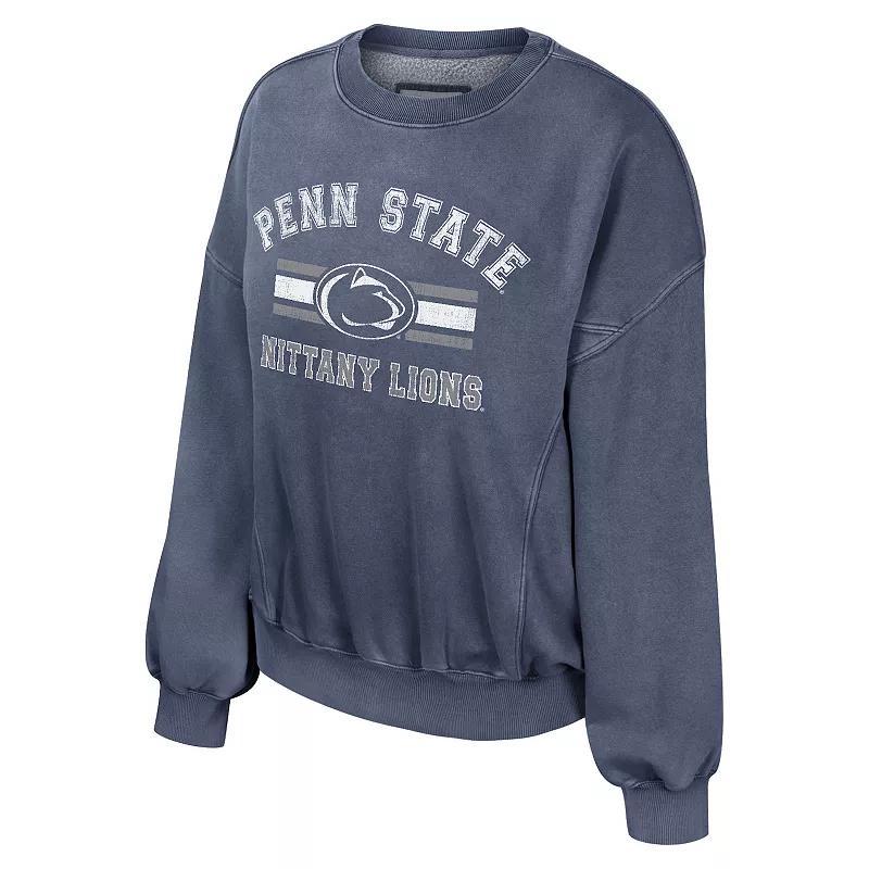 Womens Penn State Nittany Lions Audrey Crew Fleece Sweatshirt Blue Product Image