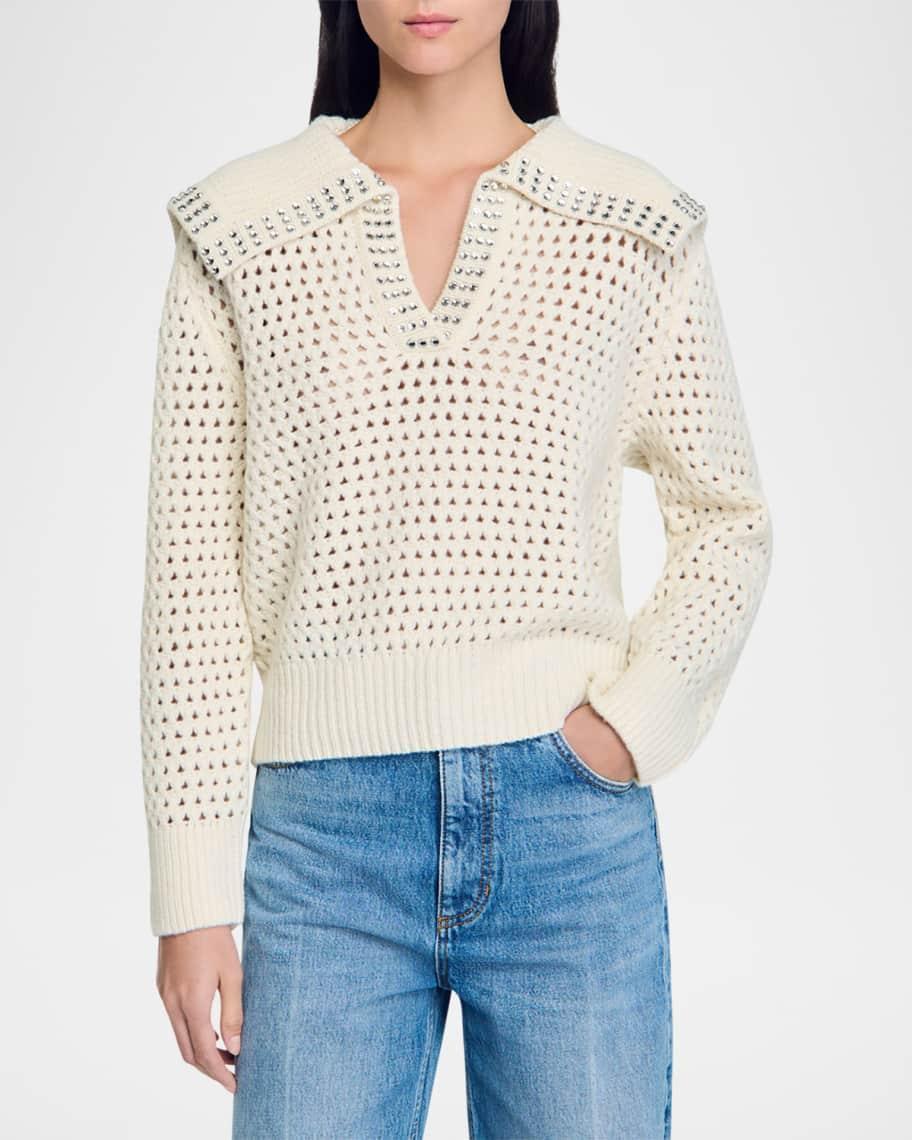 Ursule Crystal Trim Wool Sweater product image