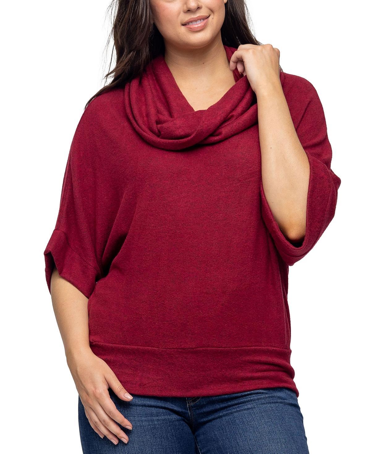 Womens 24Seven Comfort Apparel Cowl Neck Sweater Top Product Image