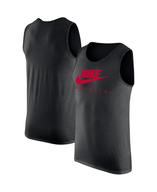 Mens Nike Black Georgia Bulldogs Futura Performance Scoop Neck Tank Top Product Image