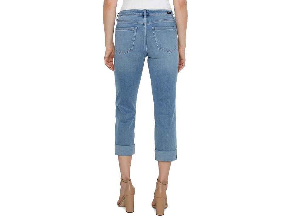 Liverpool Los Angeles Charlie Mid Rise Crop Wide Rolled Cuff Crosshatch Denim (Abbot Kinney) Women's Jeans Product Image