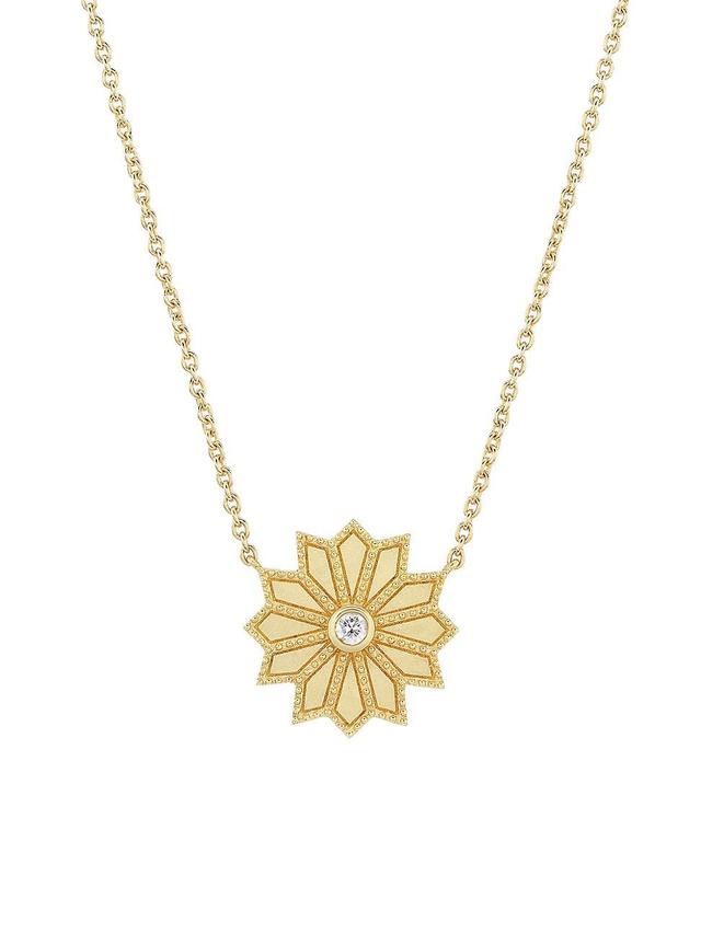 Womens Sacred Mini18K Yellow Gold & 0.04 TCW Diamond Flower Necklace Product Image