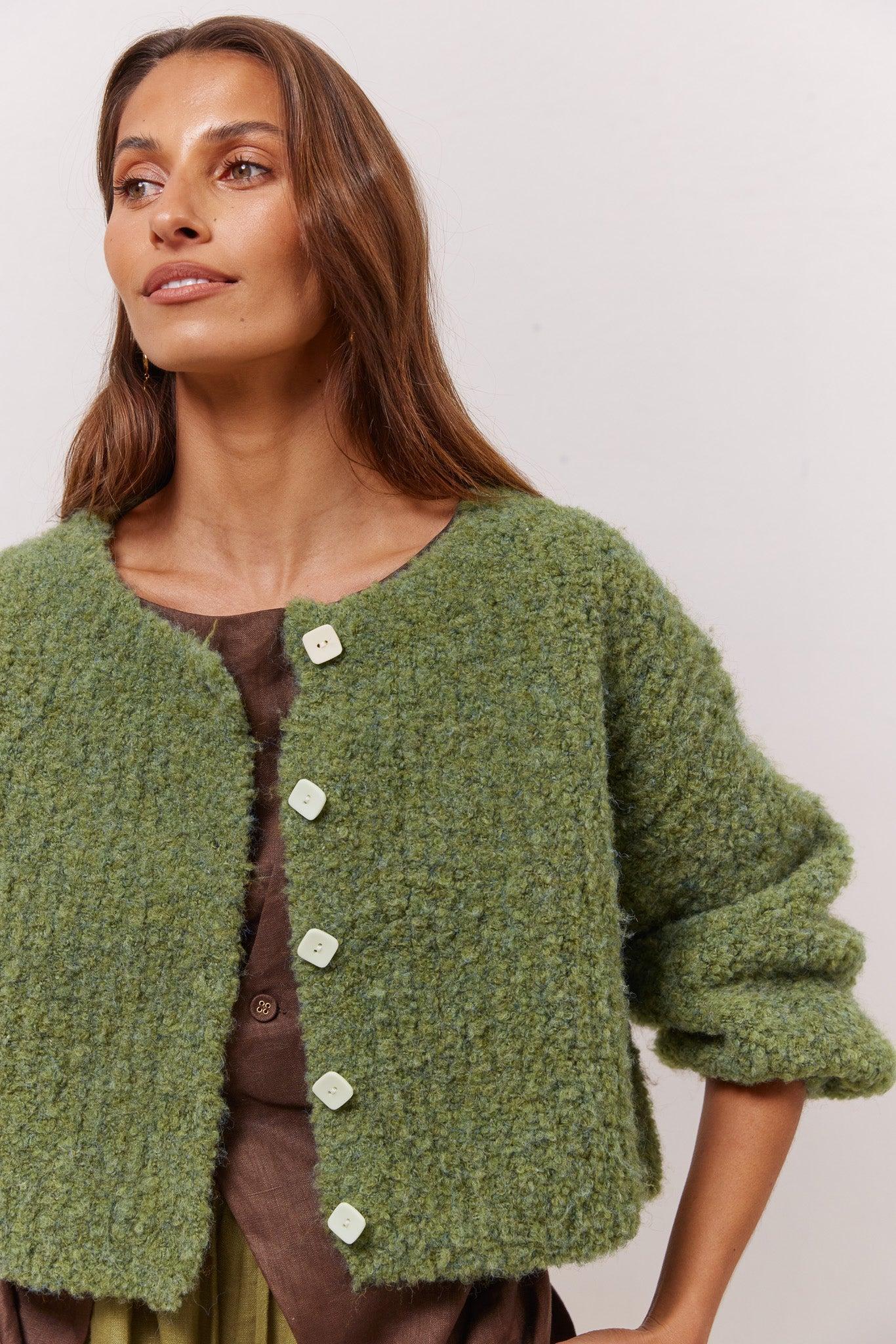 Elsie Knit Cardigan Green Product Image