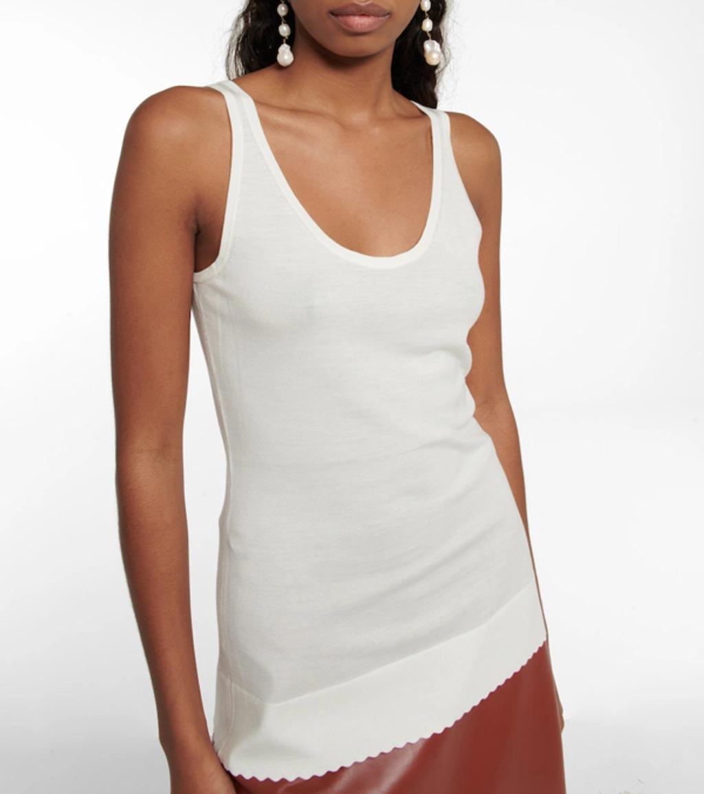 Knit Scallop-trim Tank In Iconic Milk Product Image