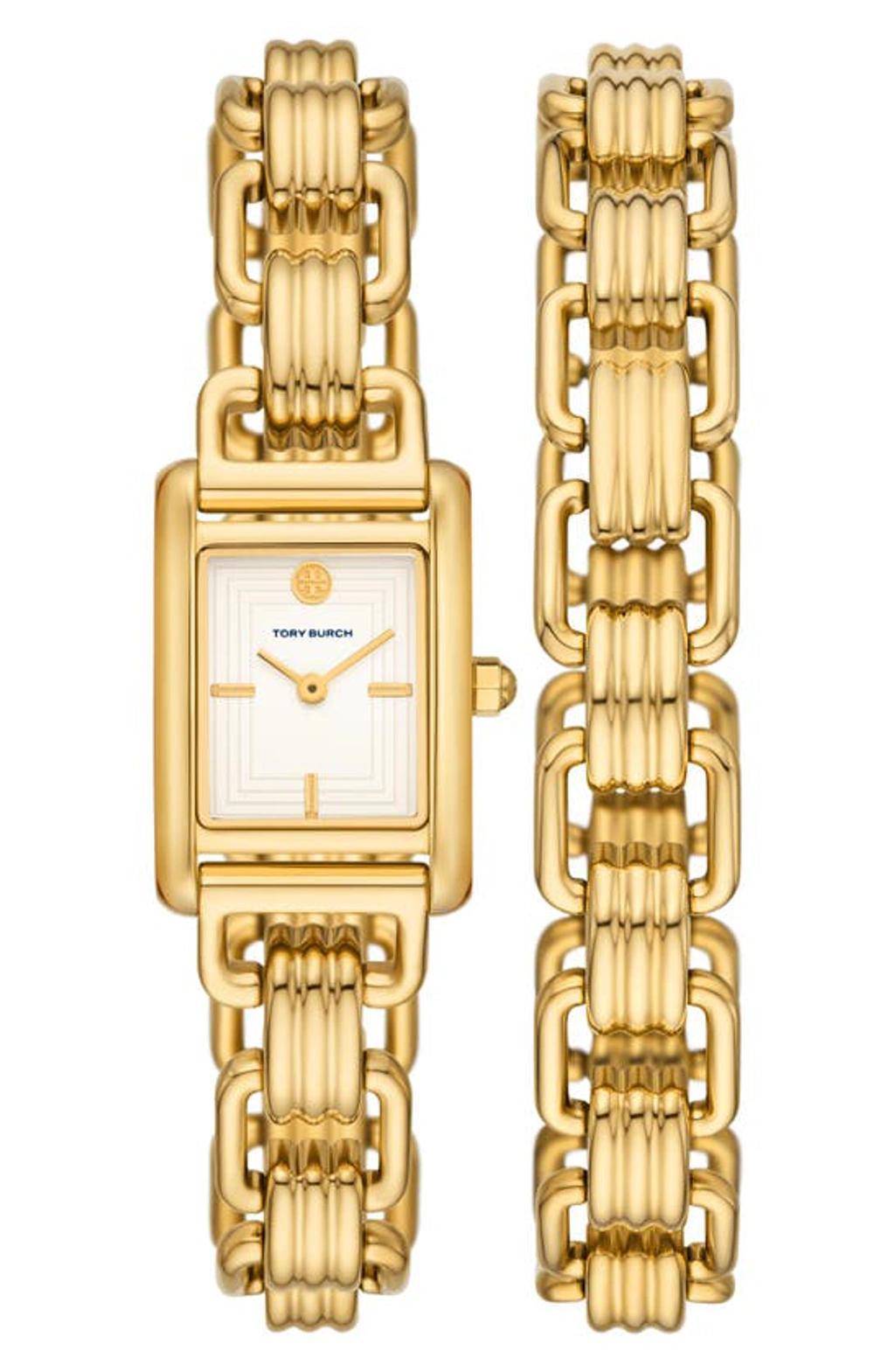 TORY BURCH The Eleanor 3-in-1 Watch With Gold-tone Stainless Steel In Yellow Gold Product Image