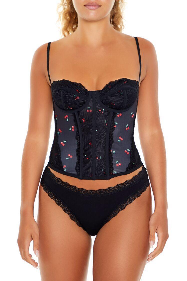 Cherry Underwire Corset Cami | Forever 21 Product Image