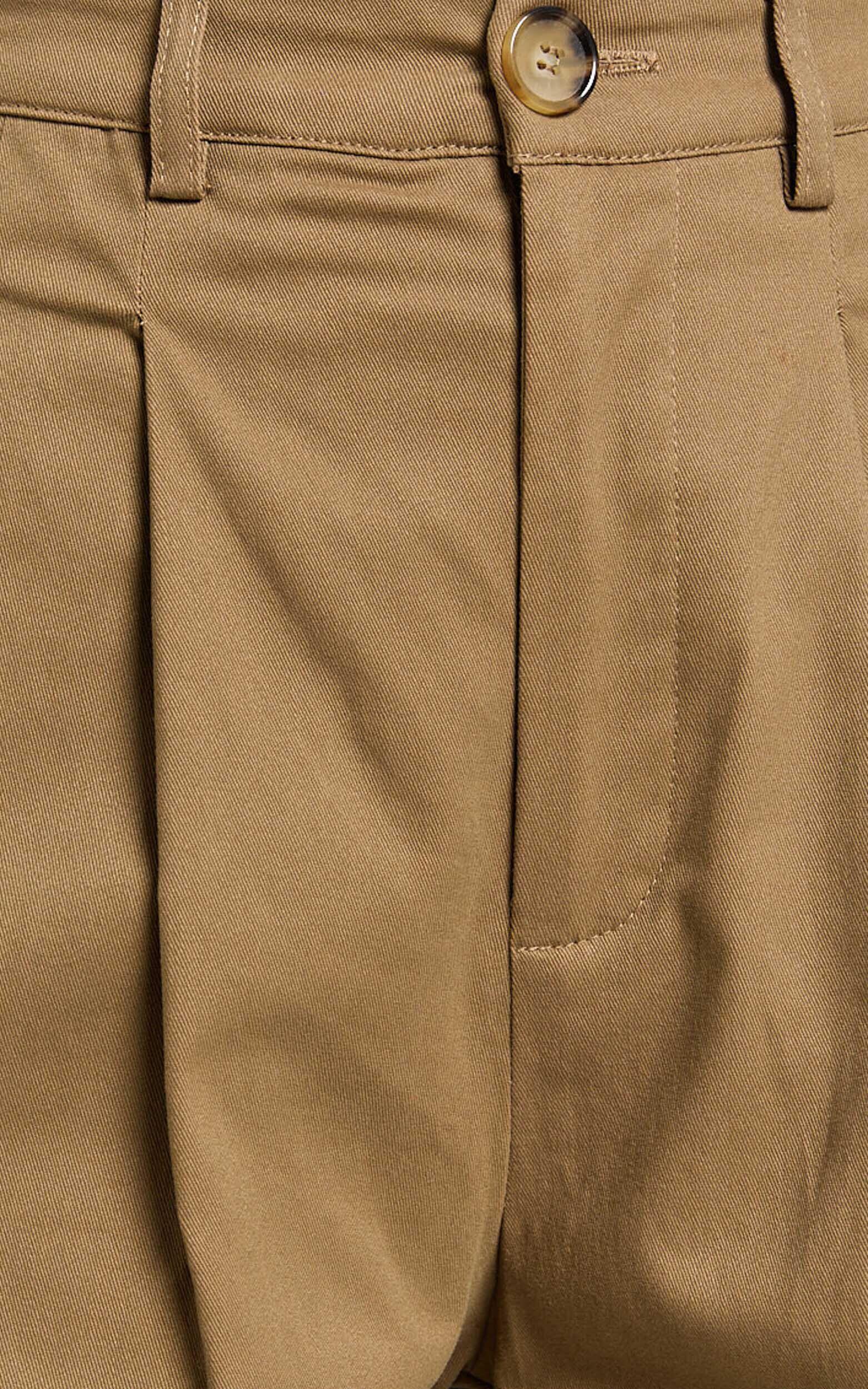 Audrey Pants - High Waist Tailored Twill Pants in Mushroom Product Image