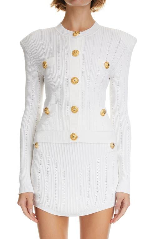 Balmain Pointelle Rib Cardigan Product Image