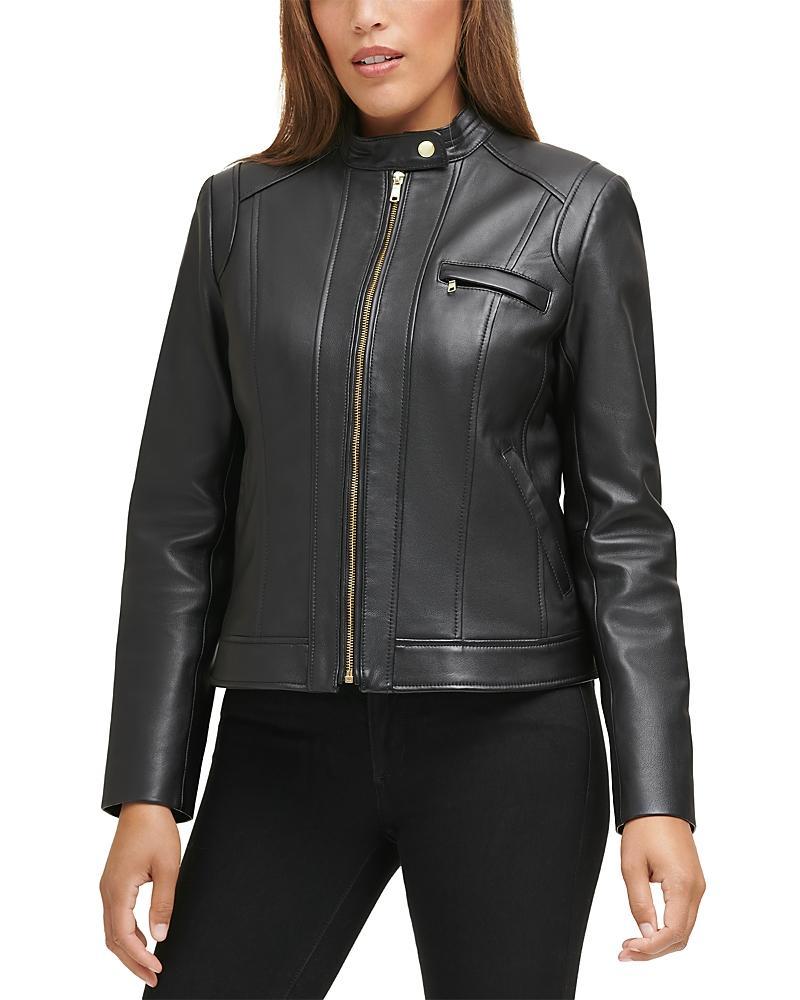 Cole Haan Leather Moto Jacket Product Image