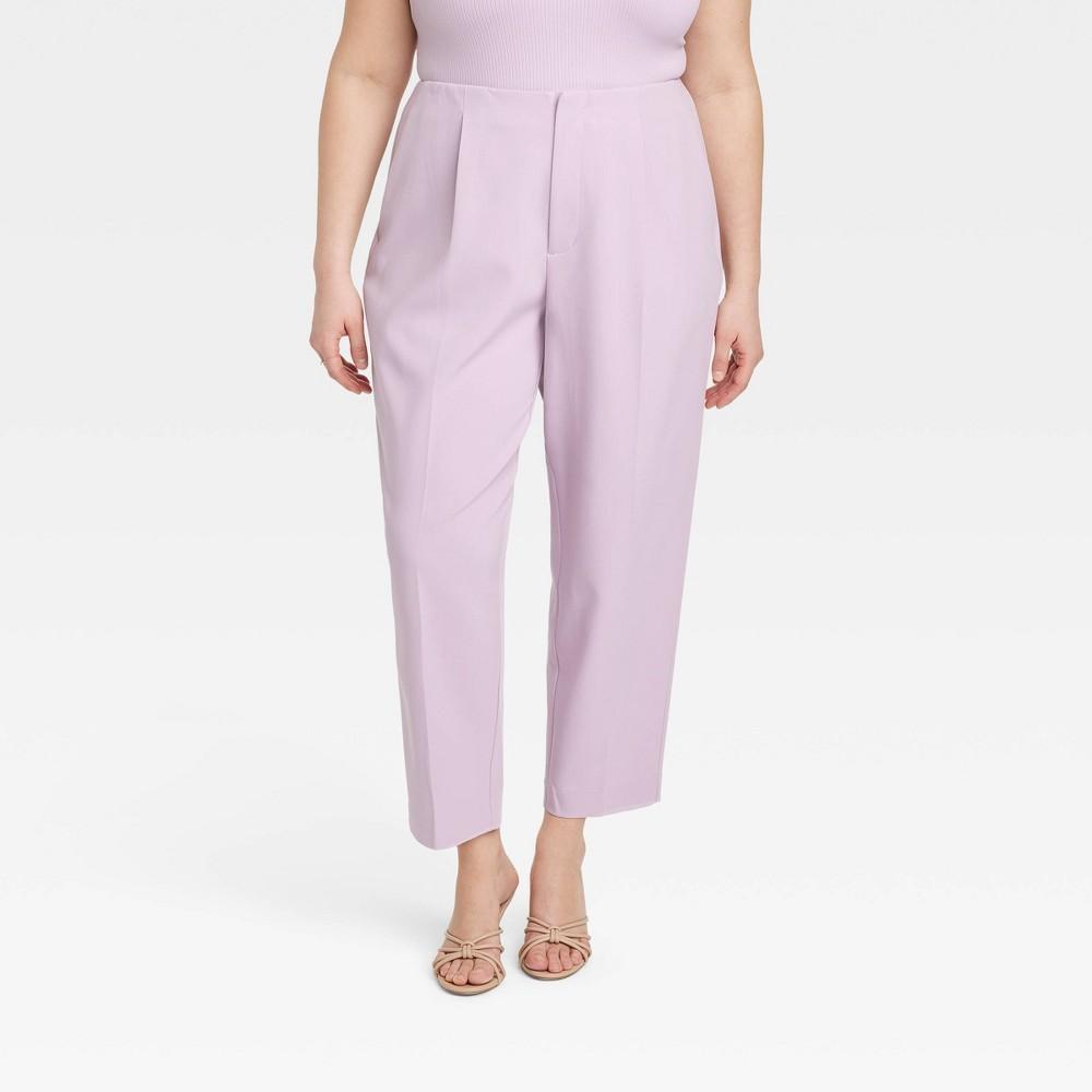 Womens High-Rise Tailored Trousers - A New Day Lavender 26 Product Image