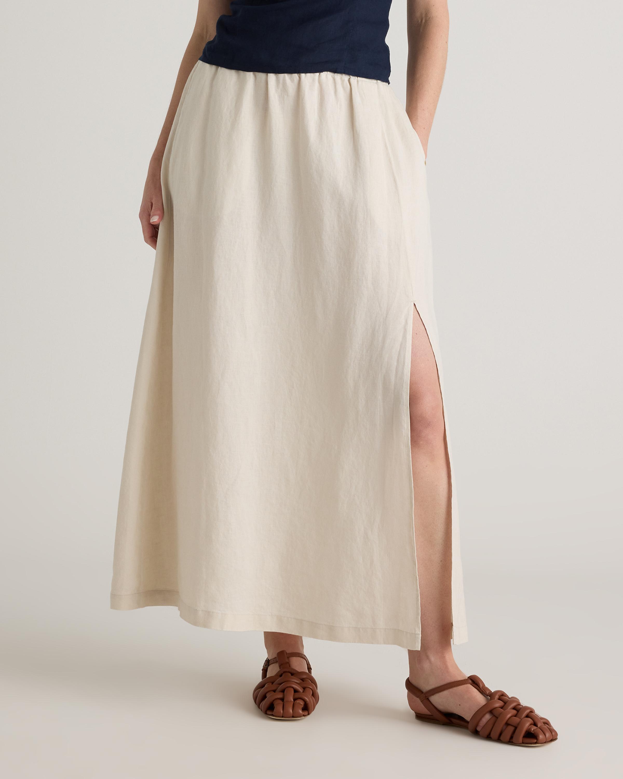 100% European Linen Maxi Skirt Product Image