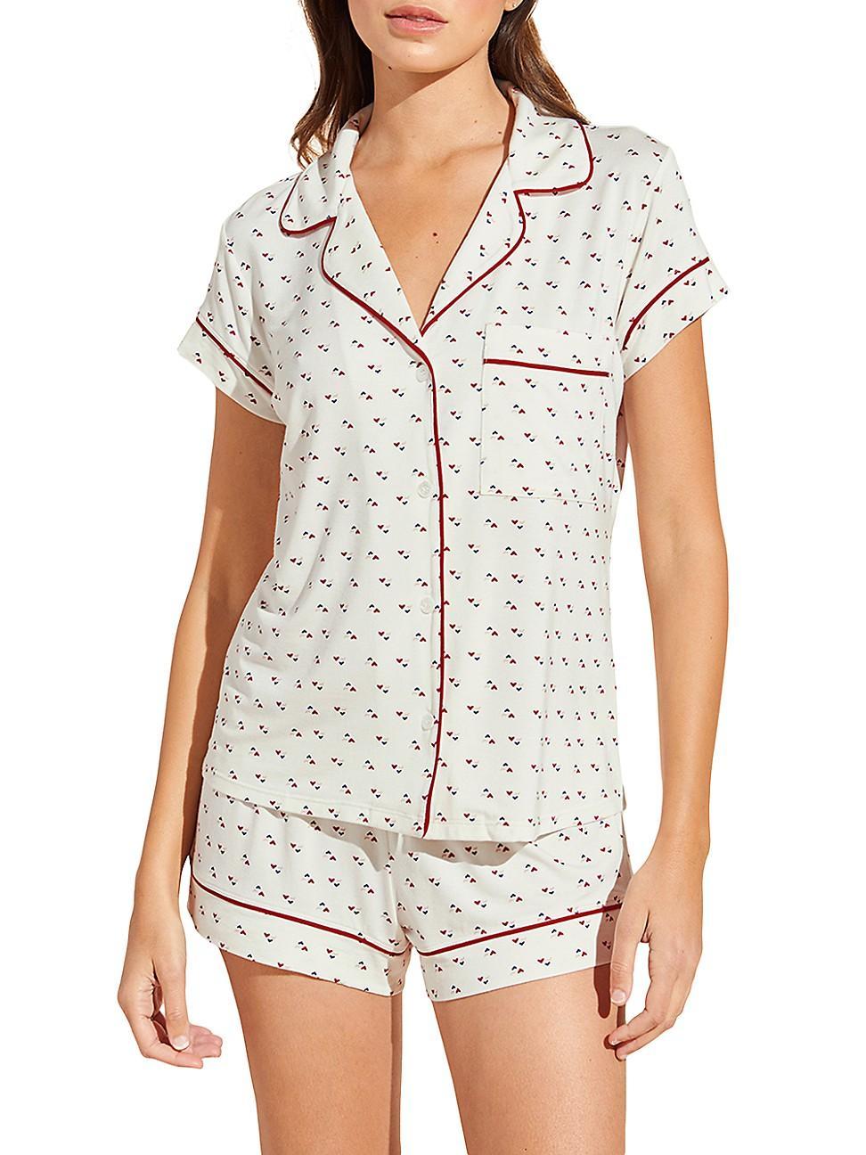 Womens Gisele Triple Heart 2-Piece Pajama Set Product Image