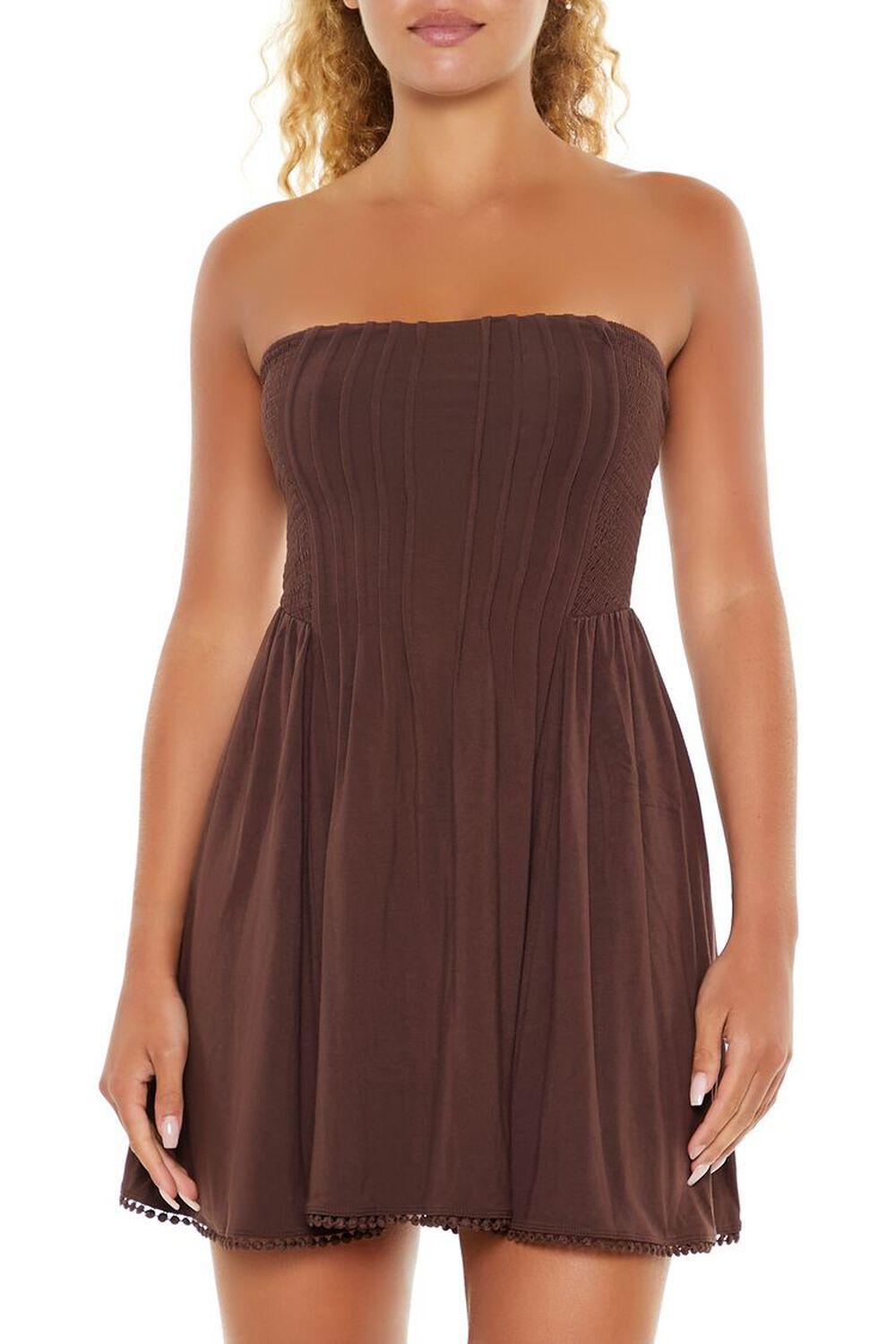 Pom Pom Strapless Mini Dress | Forever 21 Product Image