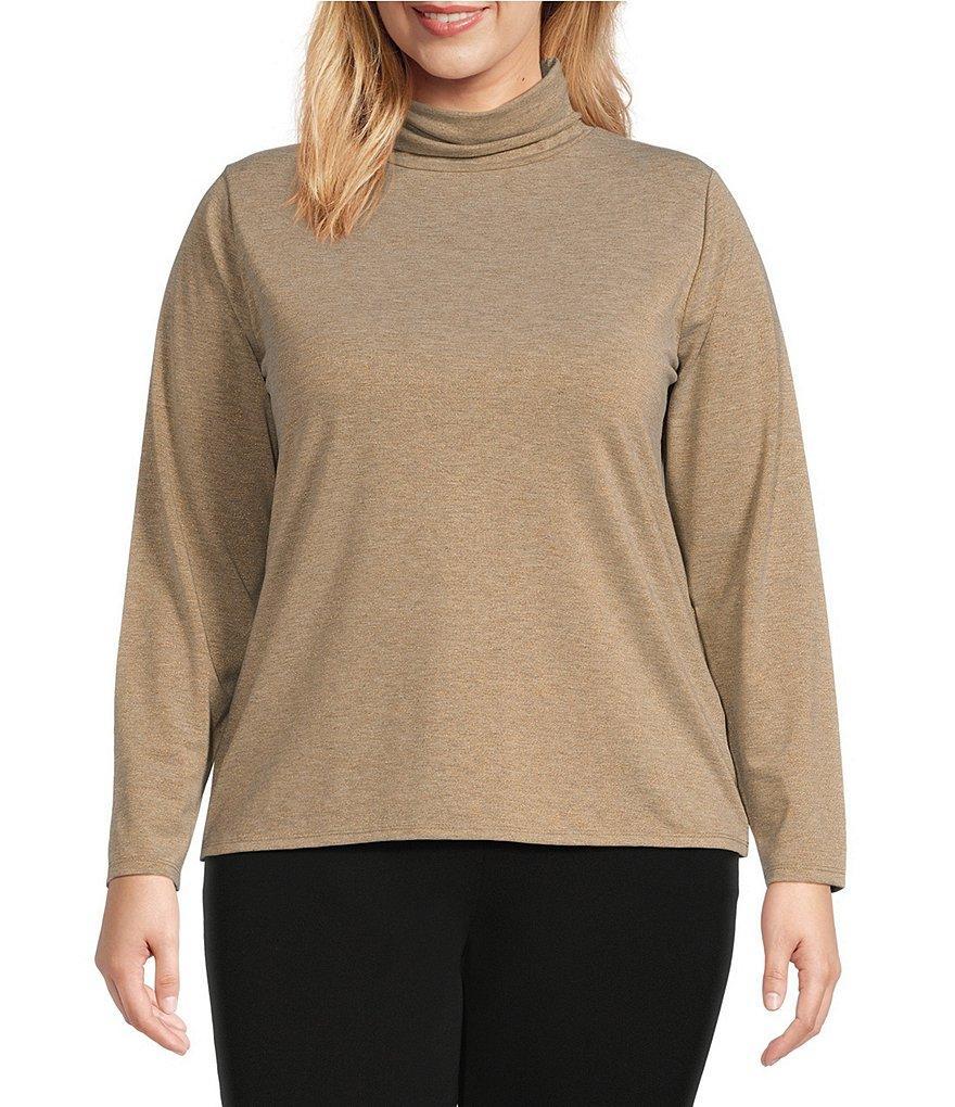 Investments Plus Size Knit Long Sleeve Turtle Neck Top Product Image