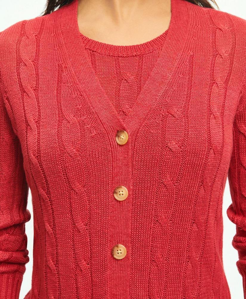 Cable Knit Cardigan In Linen Product Image