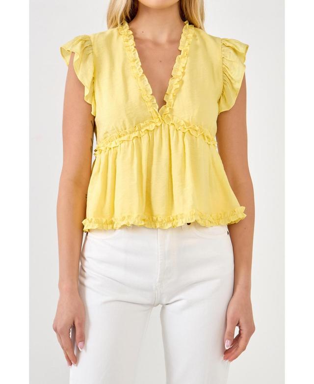 endless rose Womens Ruffle Detail Top Product Image