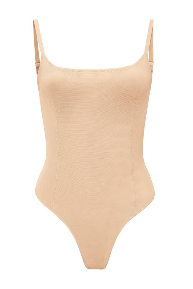 Soft Mesh Bodysuit in Beige Product Image