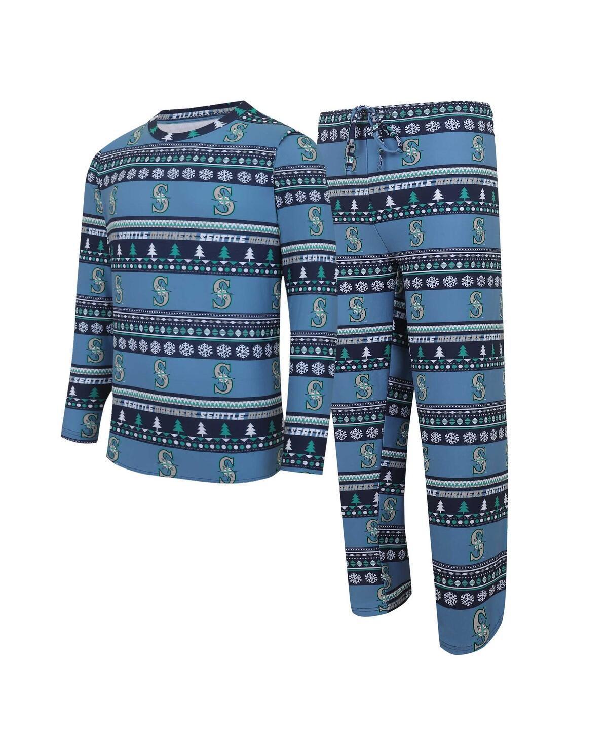 Mens Concepts Sport Navy Seattle Mariners Knit Ugly Sweater Long Sleeve Top & Pants Set Product Image