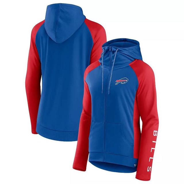 Womens Fanatics Branded Royal/Red Buffalo Bills End Around Raglan Full-Zip Hoodie Product Image