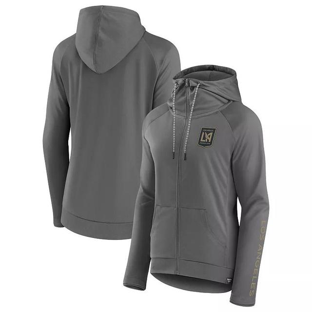 Womens Fanatics Branded Gray LAFC Iconic Raglan Full-Zip Hoodie Product Image