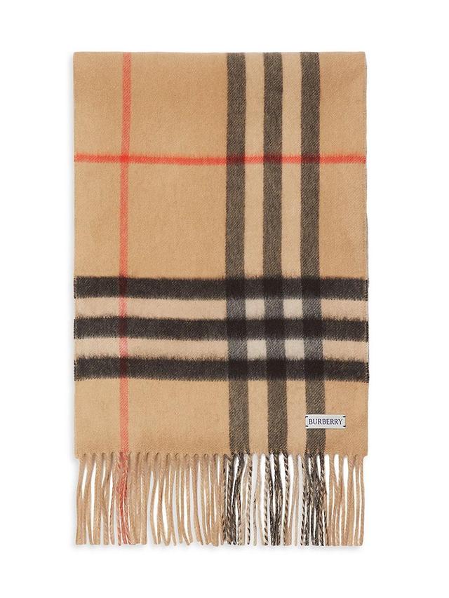 Womens Check Cashmere Scarf Product Image