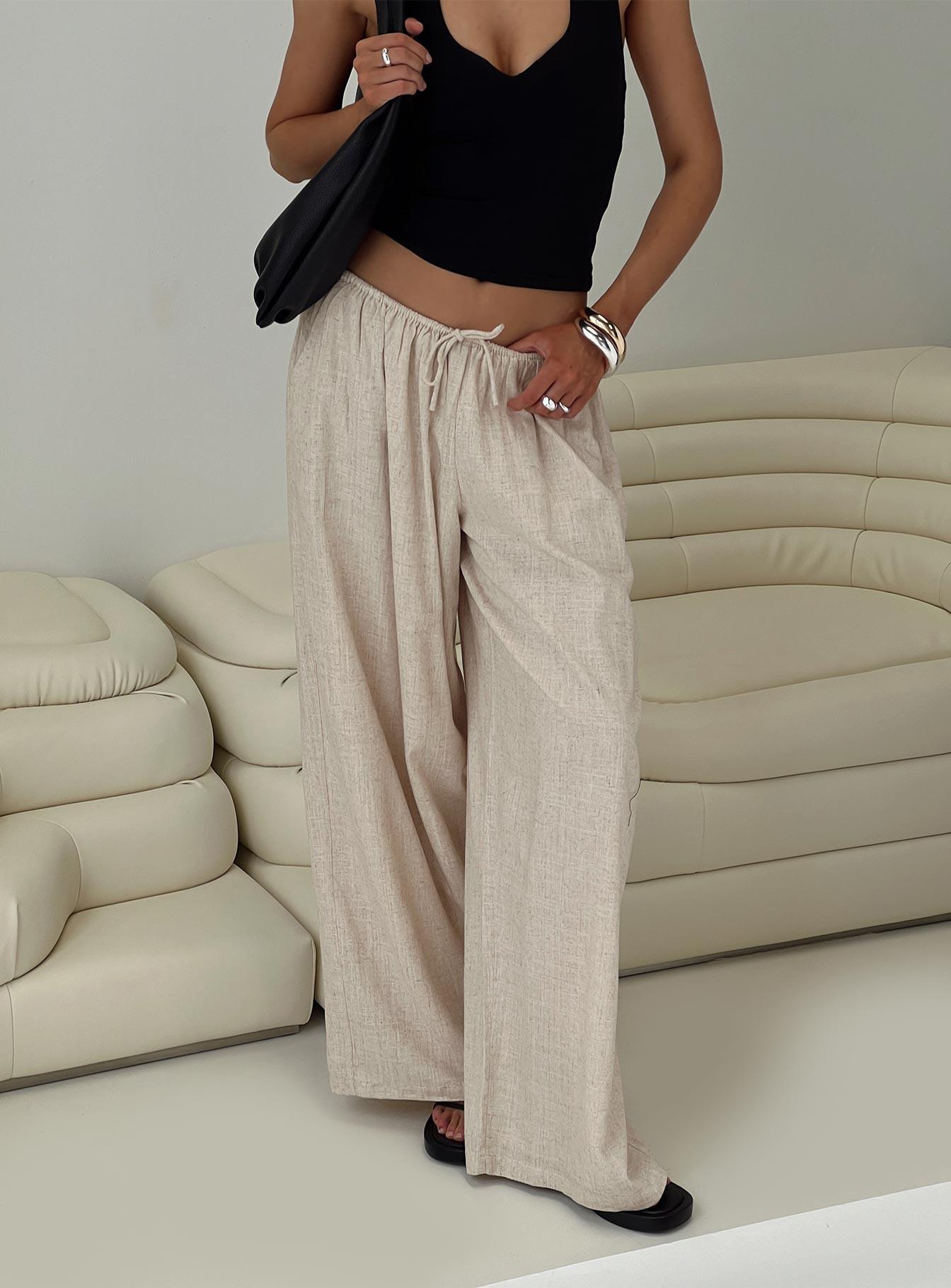 Beach Comber Linen Pant Beige Product Image