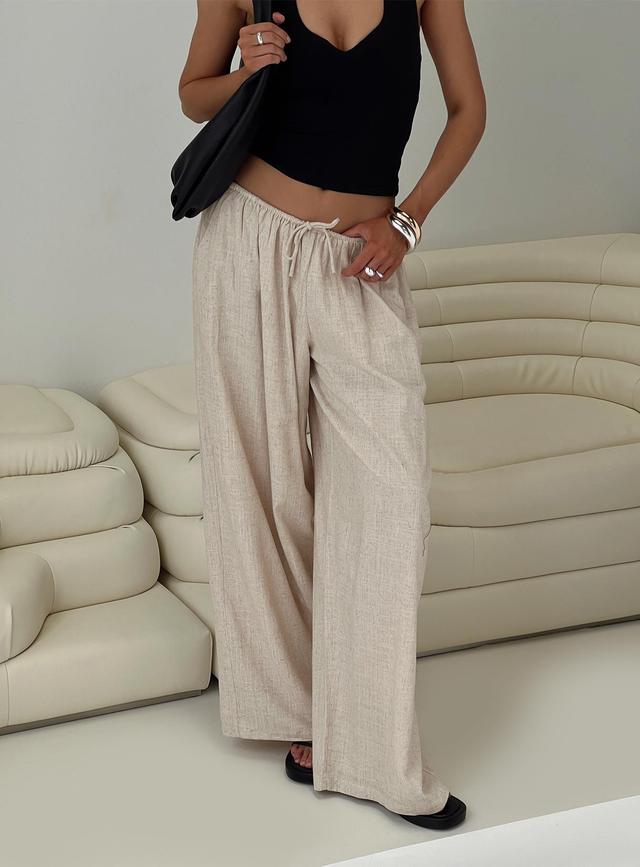 Beach Comber Linen Pant Beige Product Image