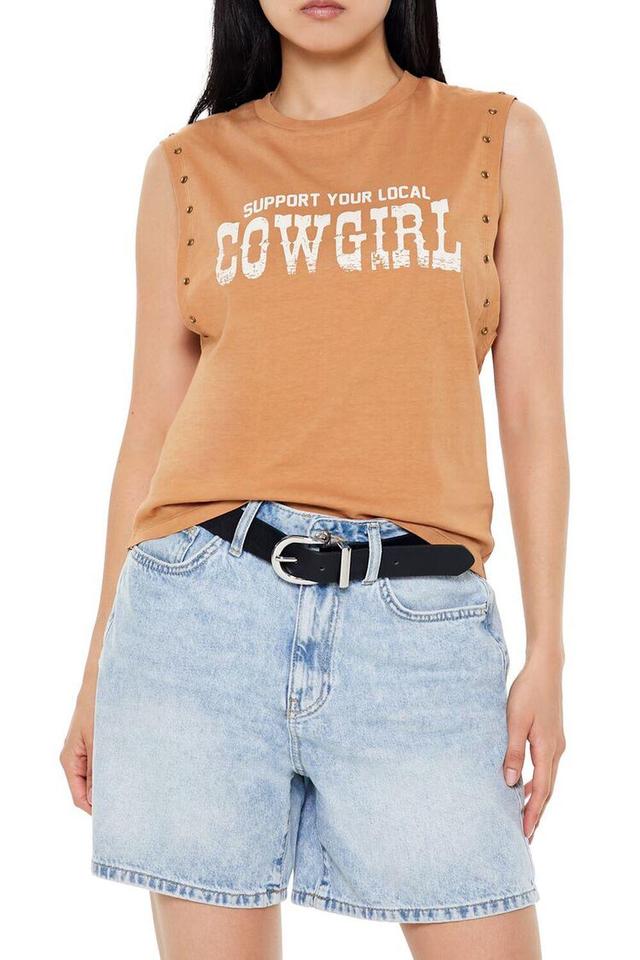 Studded Cowgirl Graphic Muscle Tee | Forever 21 Product Image