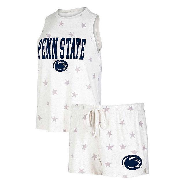 Womens Concepts Sport Cream Penn State Nittany Lions Agenda Stars Tank Top and Shorts Sleep Set Product Image