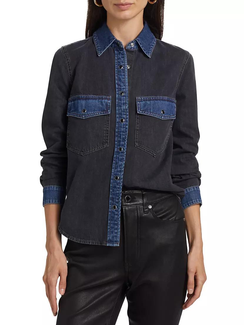 Noah Colorblocked Denim Shirt Product Image