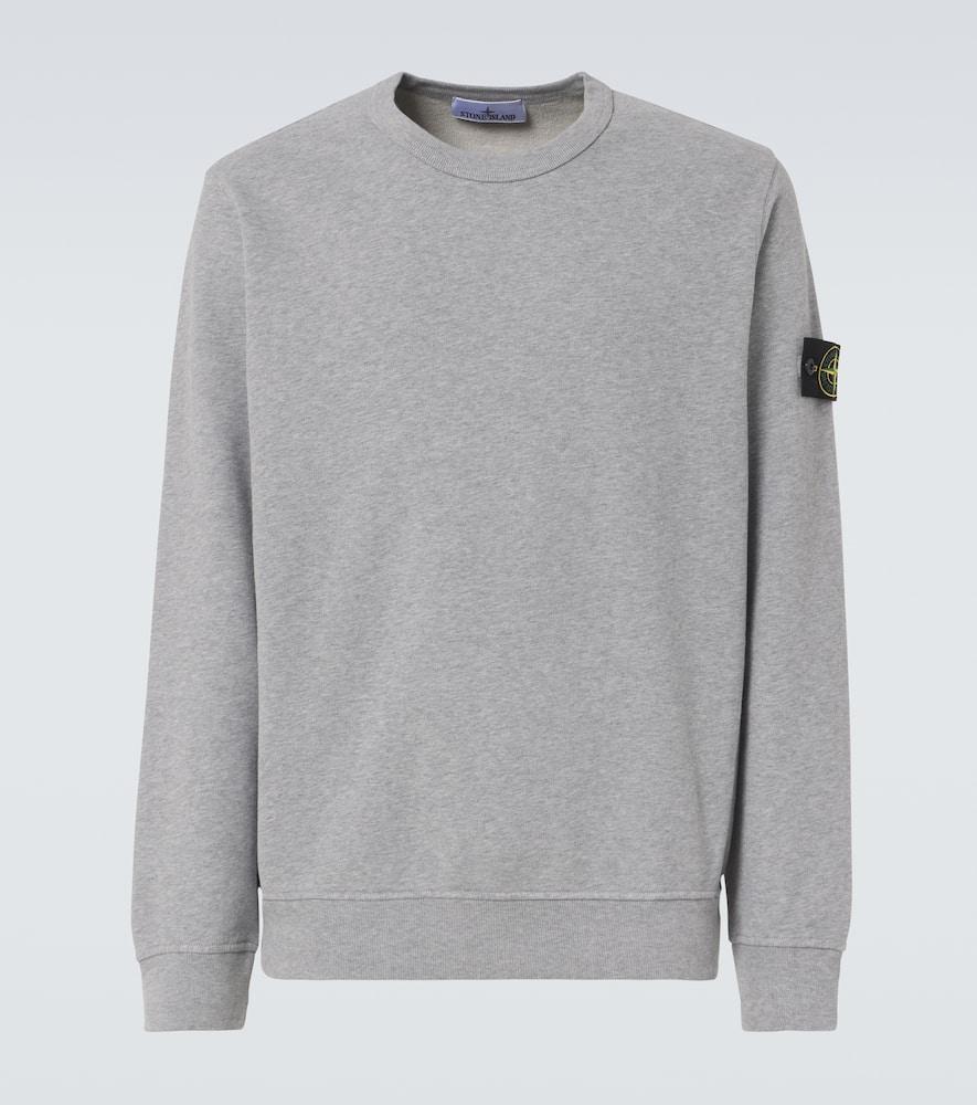 STONE ISLAND Compass Cotton Fleece Sweatshirt In Grey Product Image