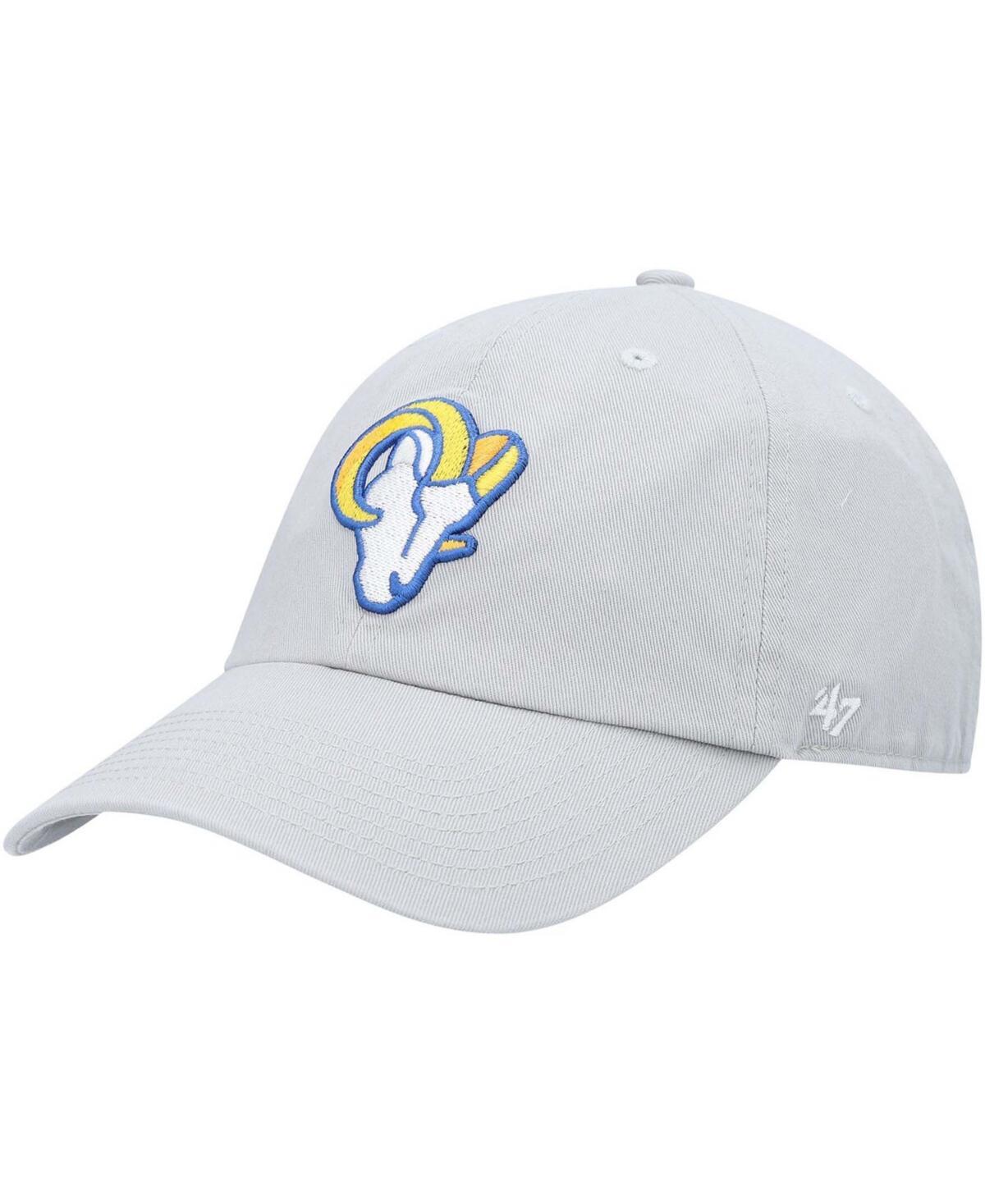 Mens 47 Gray Los Angeles Rams Logo Clean Up Adjustable Hat Product Image