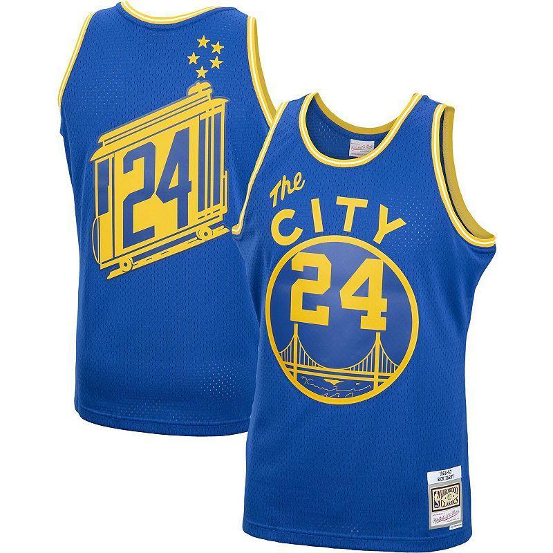 Mens Mitchell & Ness Rick Barry Royal Golden State Warriors 2001/02 Hardwood Classics Swingman Jersey Product Image