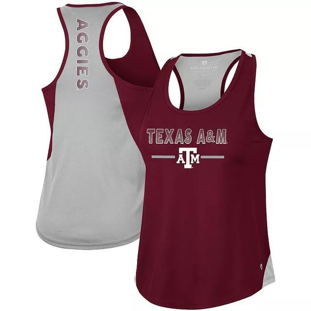 Womens Colosseum Maroon Texas A&M Aggies Sachs 2-Hit Scoop Neck Racerback Tank Top Product Image