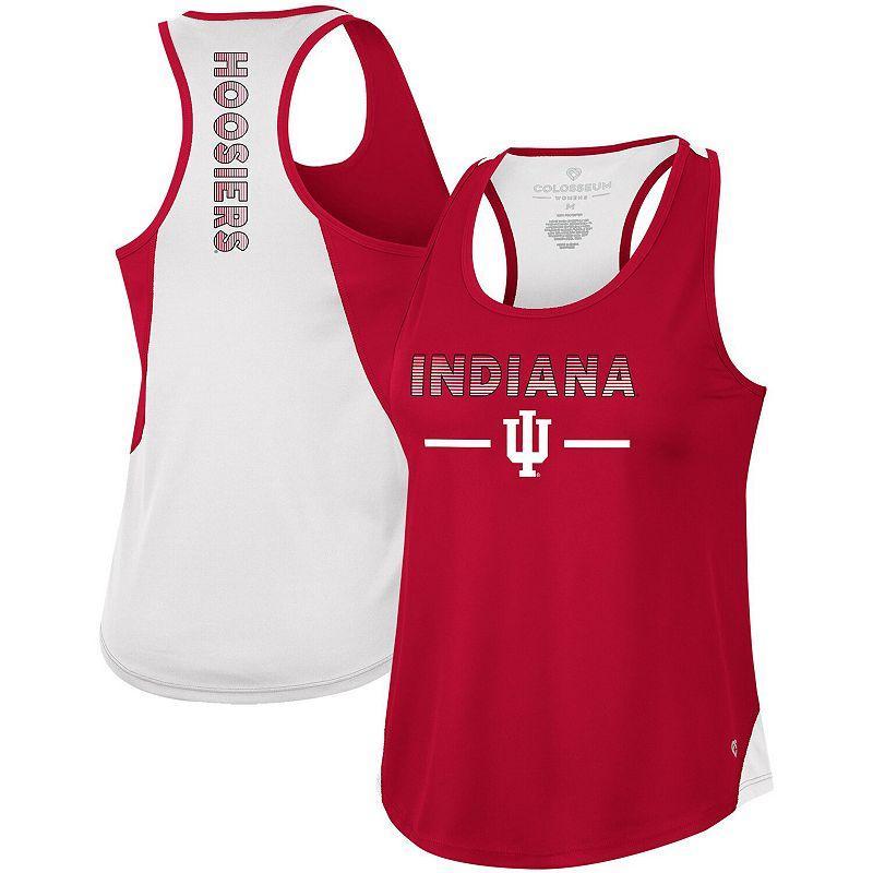 Womens Colosseum Crimson Indiana Hoosiers Sachs 2-Hit Scoop Neck Racerback Tank Top Product Image