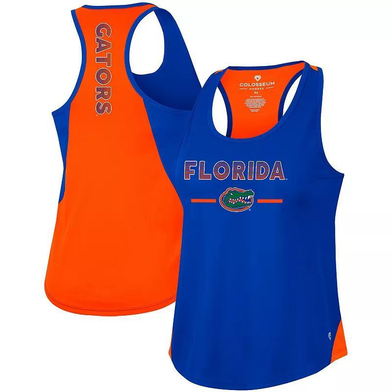 Womens Colosseum Royal Florida Gators Sachs 2-Hit Scoop Neck Racerback Tank Top Product Image