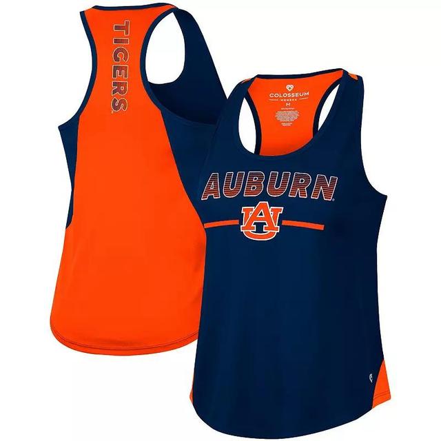 Womens Colosseum Auburn Tigers Sachs 2-Hit Scoop Neck Racerback Tank Top Blue Product Image