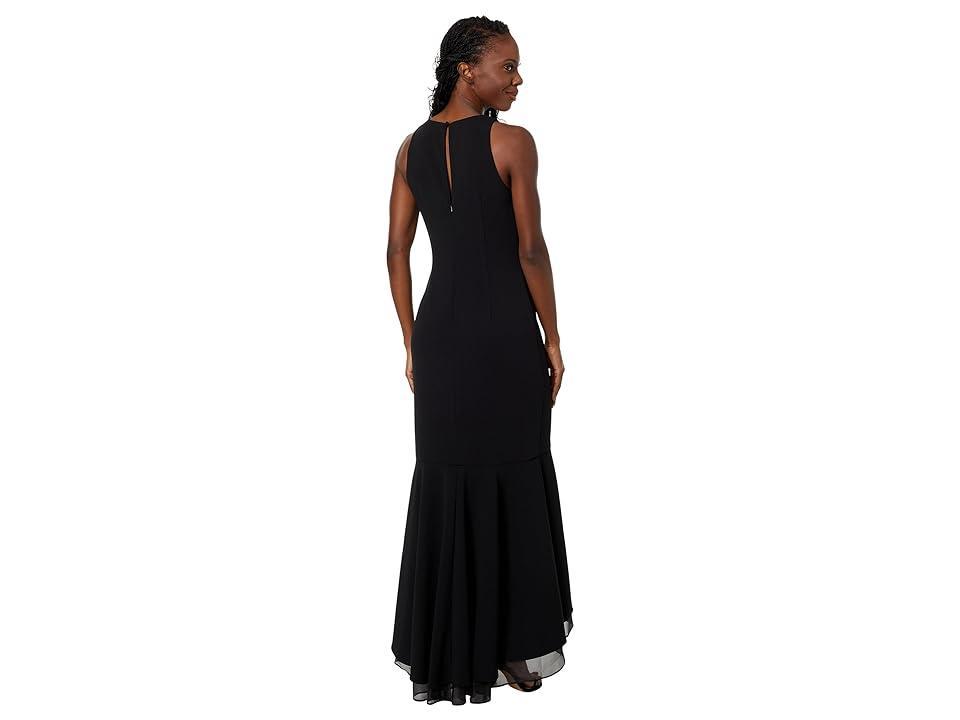 Adrianna Papell Sleeveless Halter Neck Side Cascade Gown Women's Dress Product Image