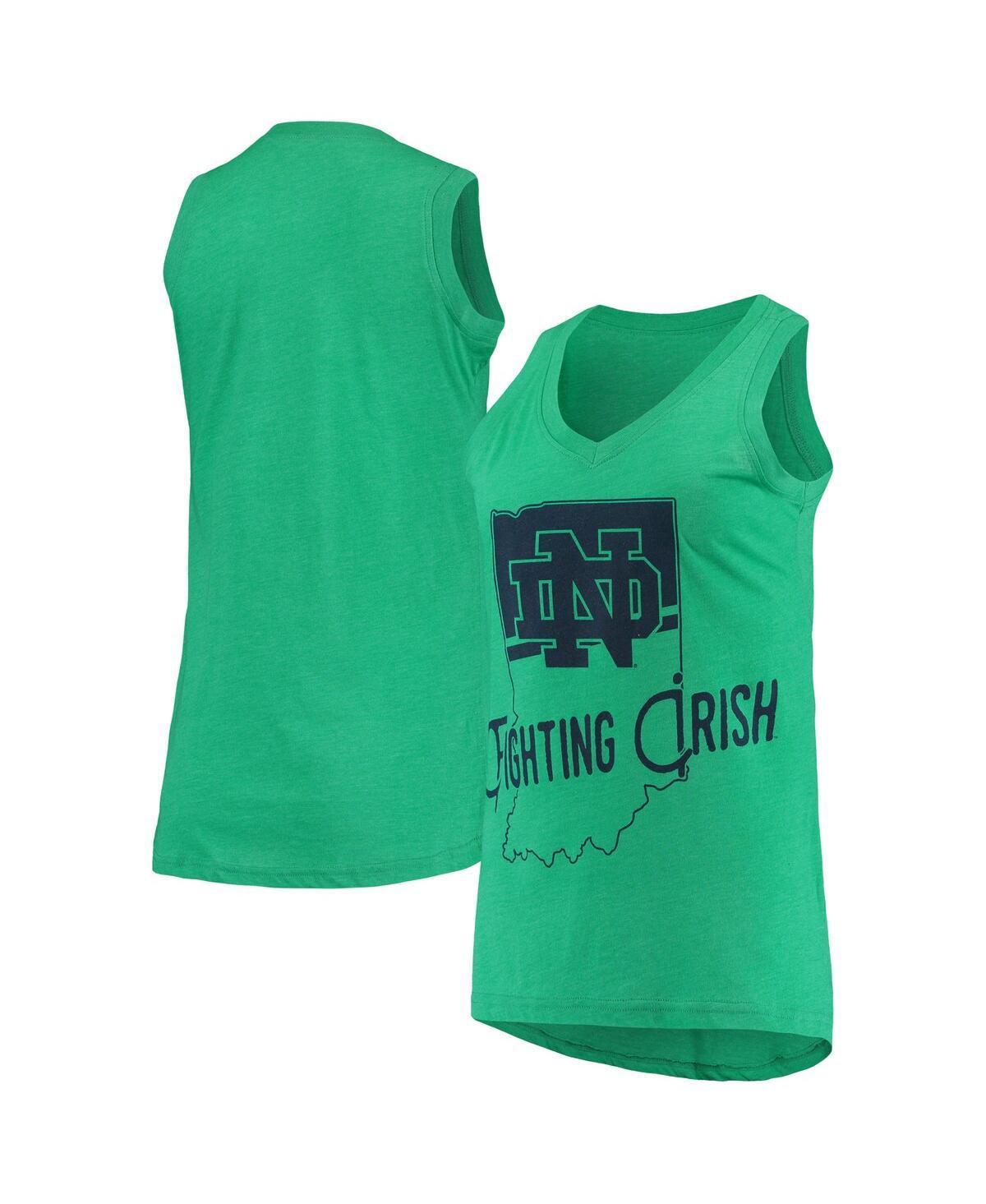 Womens Pressbox Heathered Green Notre Dame Fighting Irish Ferris Melange V-Neck Tank Top Product Image