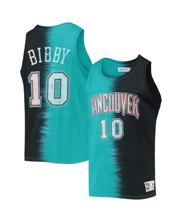 Mens Mitchell & Ness Mike Bibby Turquoise, Black Vancouver Grizzlies Hardwood Classics Tie-Dye Name and Number Tank Top - Turquoise, Black Product Image