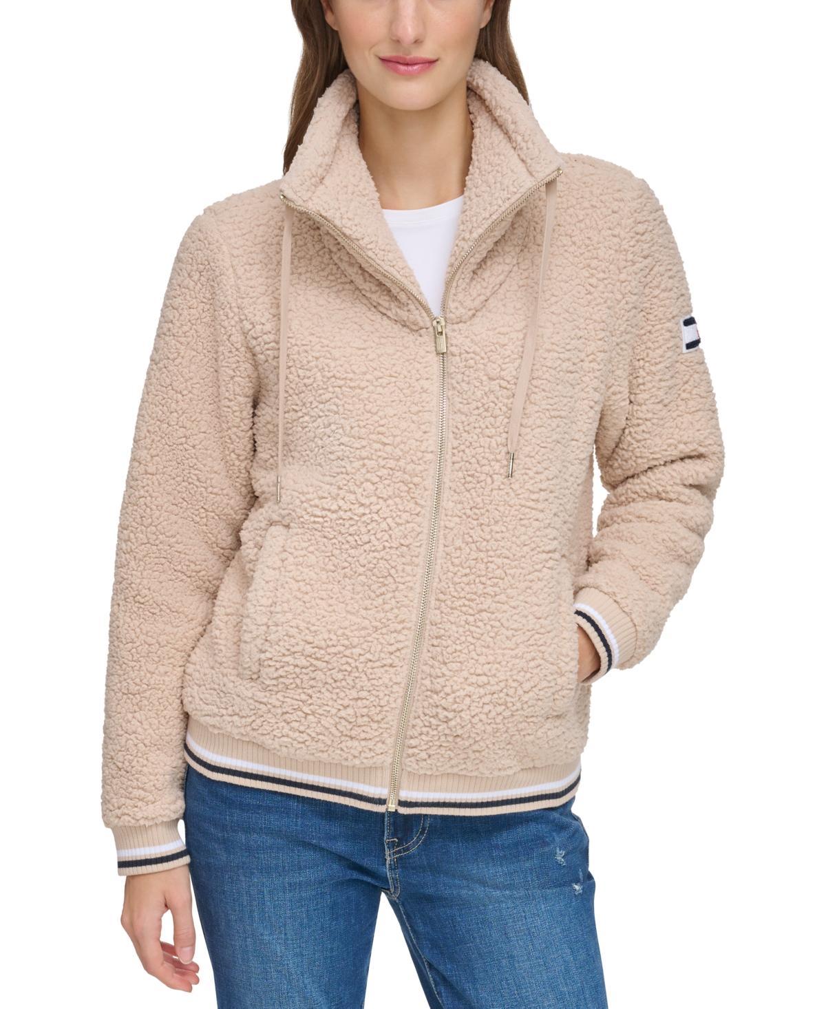 Tommy Hilfiger Womens Zip-Front Fleece Bomber Jacket Product Image