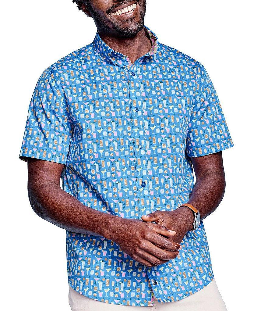 Johnston & Murphy Cocktail Print Short-Sleeve Woven Shirt Product Image