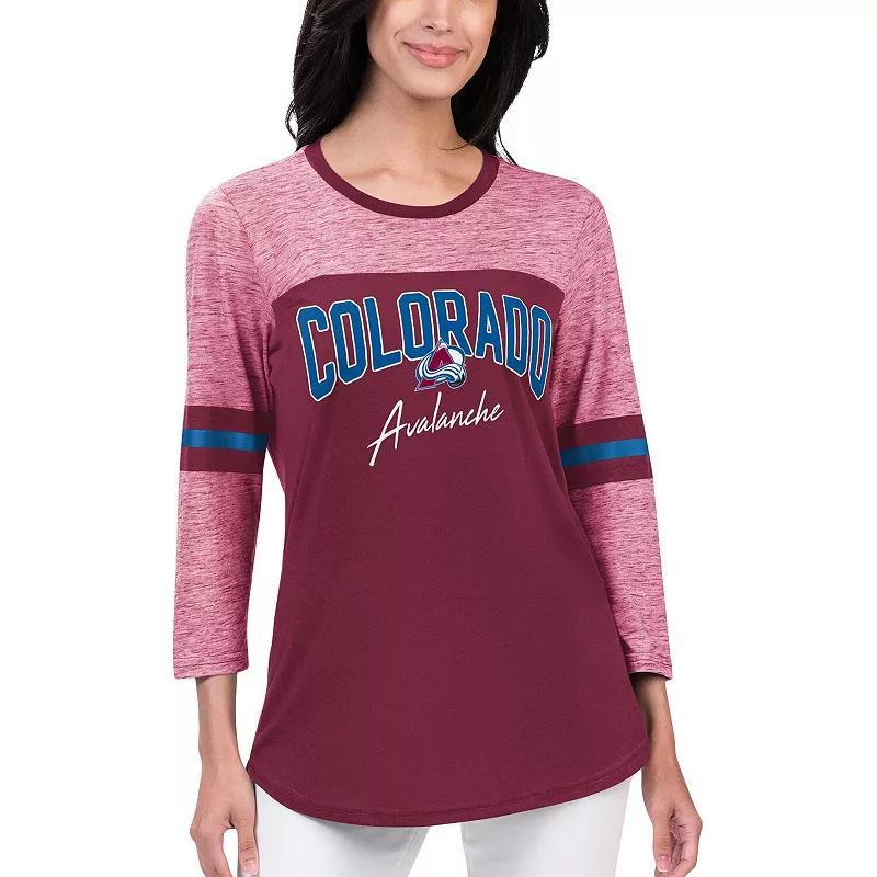 Womens G-iii 4Her by Carl Banks Burgundy Colorado Avalanche Play The Game 3, 4-Sleeve T-shirt Product Image