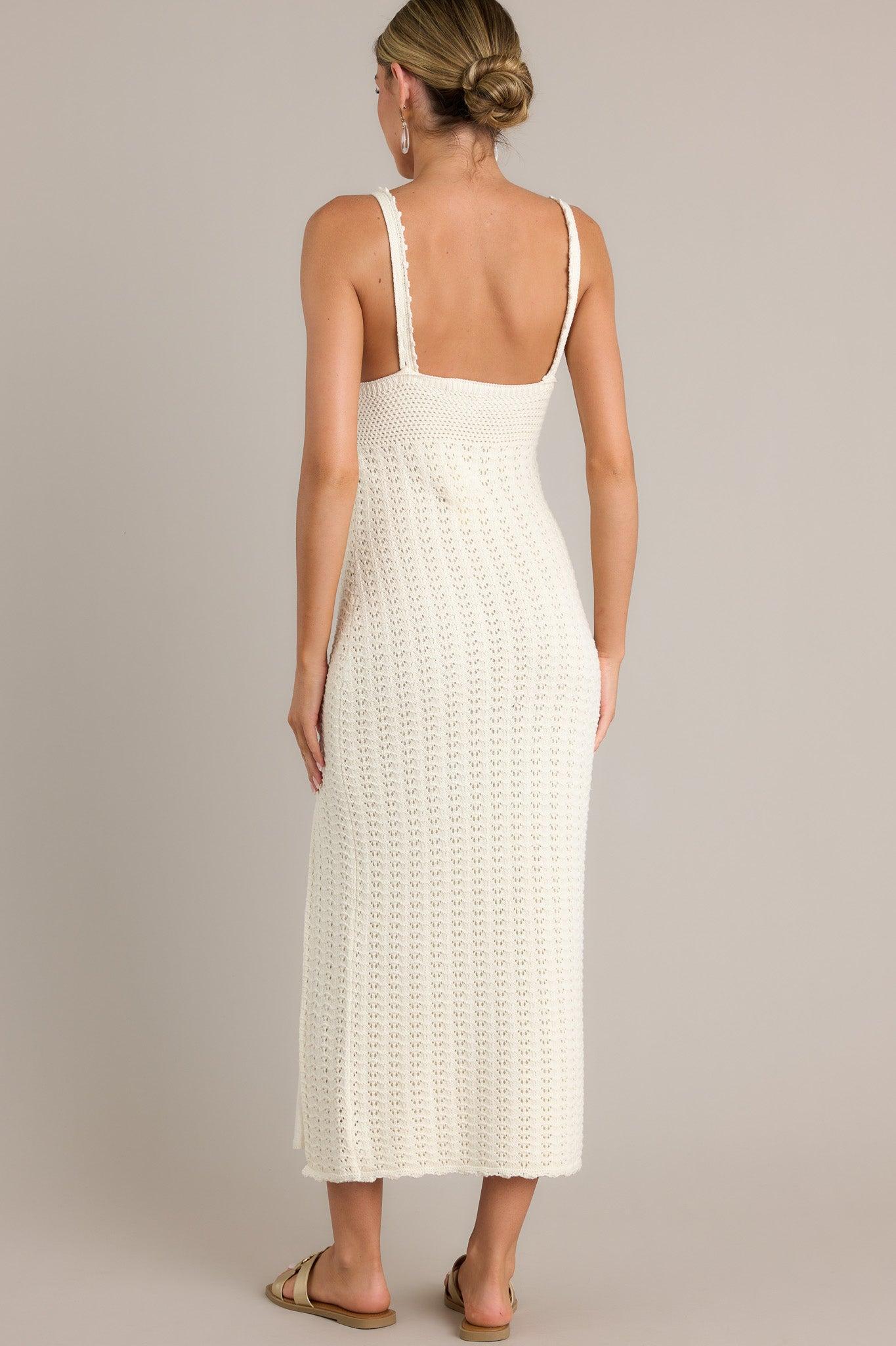 Z Supply Eleena Sandstone Ivory Crochet Midi Dress Product Image