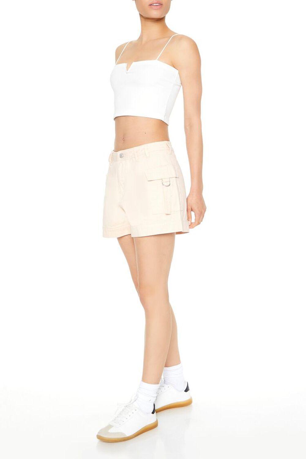 Twill High-Rise Cargo Shorts | Forever 21 Product Image