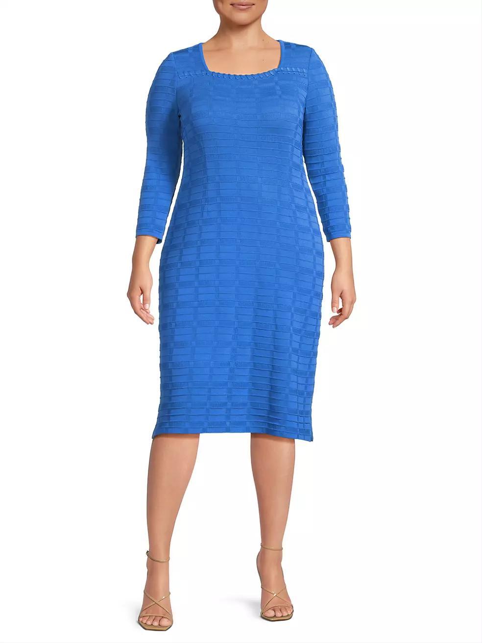 Textured Knit Knee-Length Dress Product Image