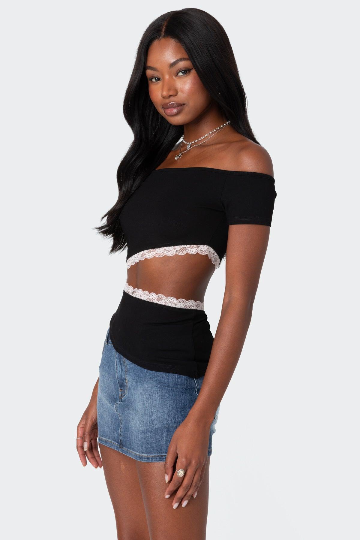 Annaise Off Shoulder Cut Out Top Product Image