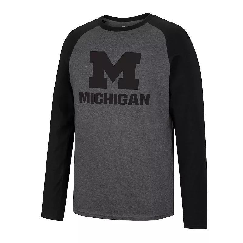 Mens Michigan Wolverines Blackout Raglan Long Sleeve Tee Product Image