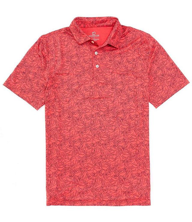 Southern Tide Performance Stretch Driver Dive In Printed Short Sleeve Polo Shirt Product Image