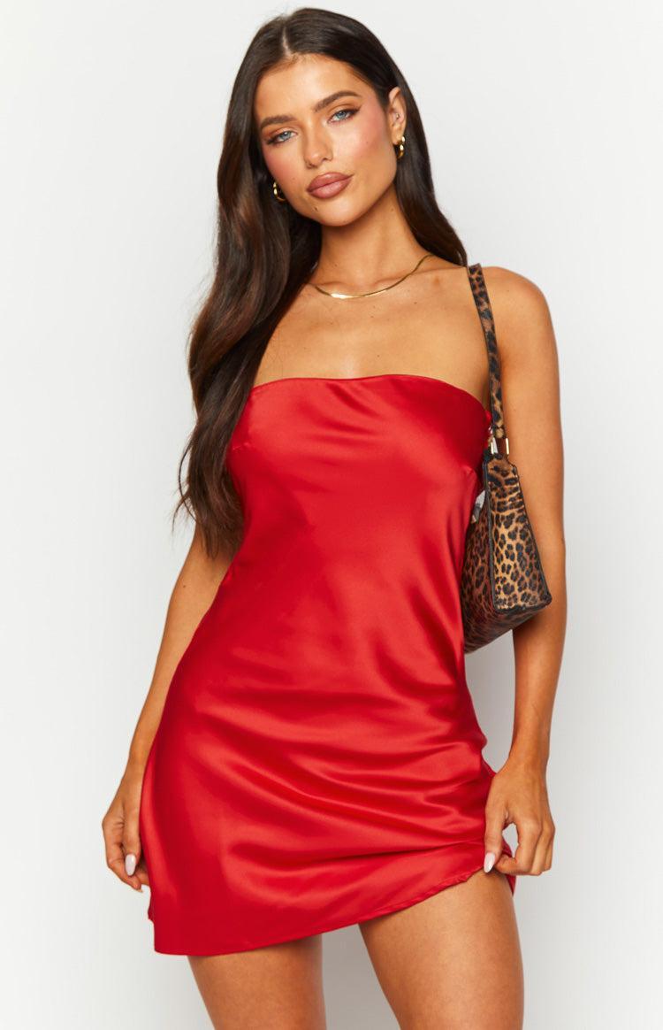 Ellie Red Strapless Mini Dress Product Image